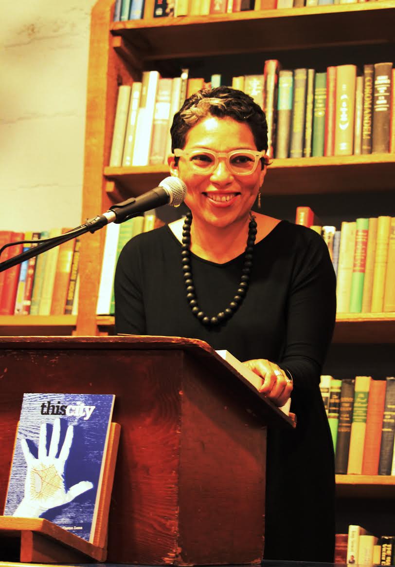 Claudia Castro Luna, reading at The Elliott Bay Book Company. Photo: Kathleen Atkins.